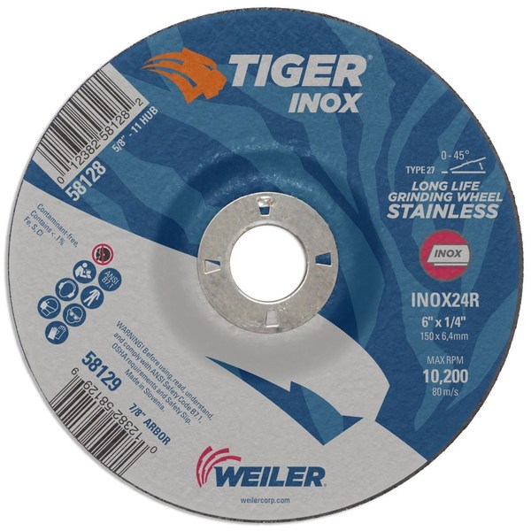 Weiler 6 in Dia, 1/4 in Thick, 7/8 in Arbor Hole Size 58129